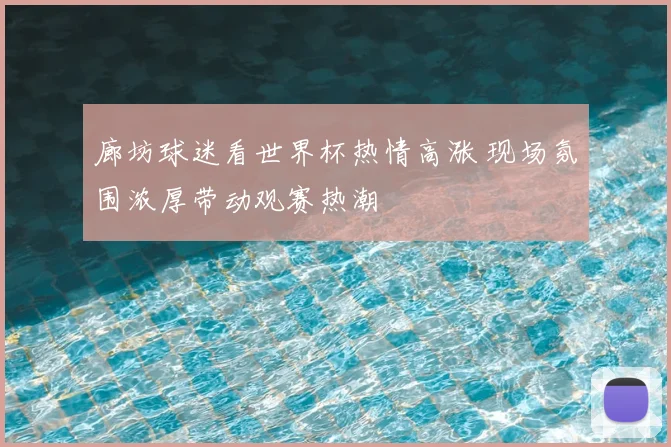 廊坊球迷看世界杯热情高涨 现场氛围浓厚带动观赛热潮